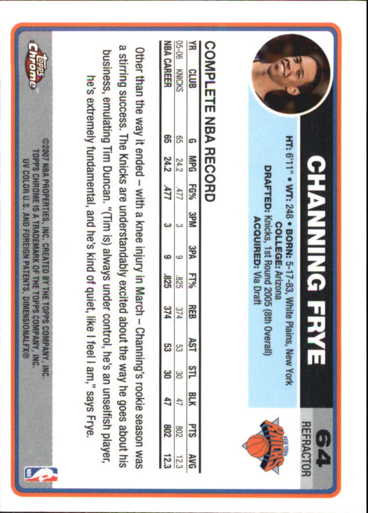 Tarjetas de inserción paralela ""Refractores"" de baloncesto cromadas Topps 2006-07 - Imagen 37 de 113