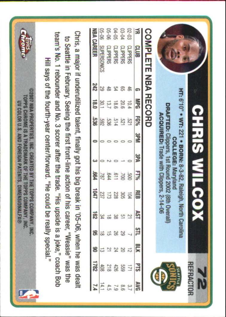 Tarjetas de inserción paralela ""Refractores"" de baloncesto cromadas Topps 2006-07 - Imagen 45 de 113