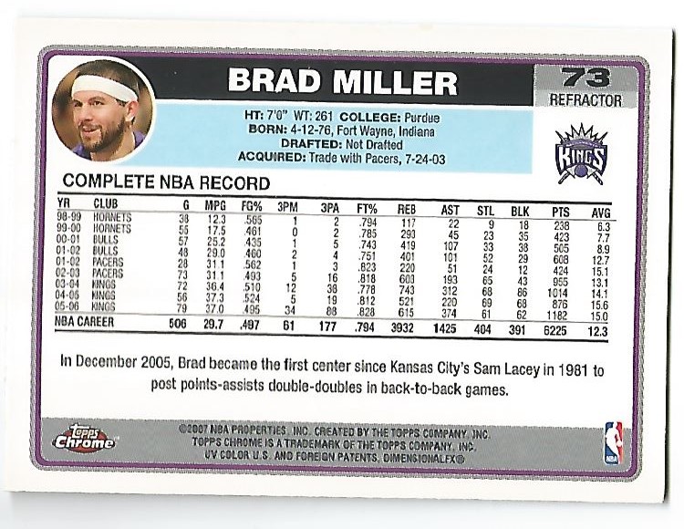 Tarjetas de inserción paralela ""Refractores"" de baloncesto cromadas Topps 2006-07 - Imagen 47 de 113