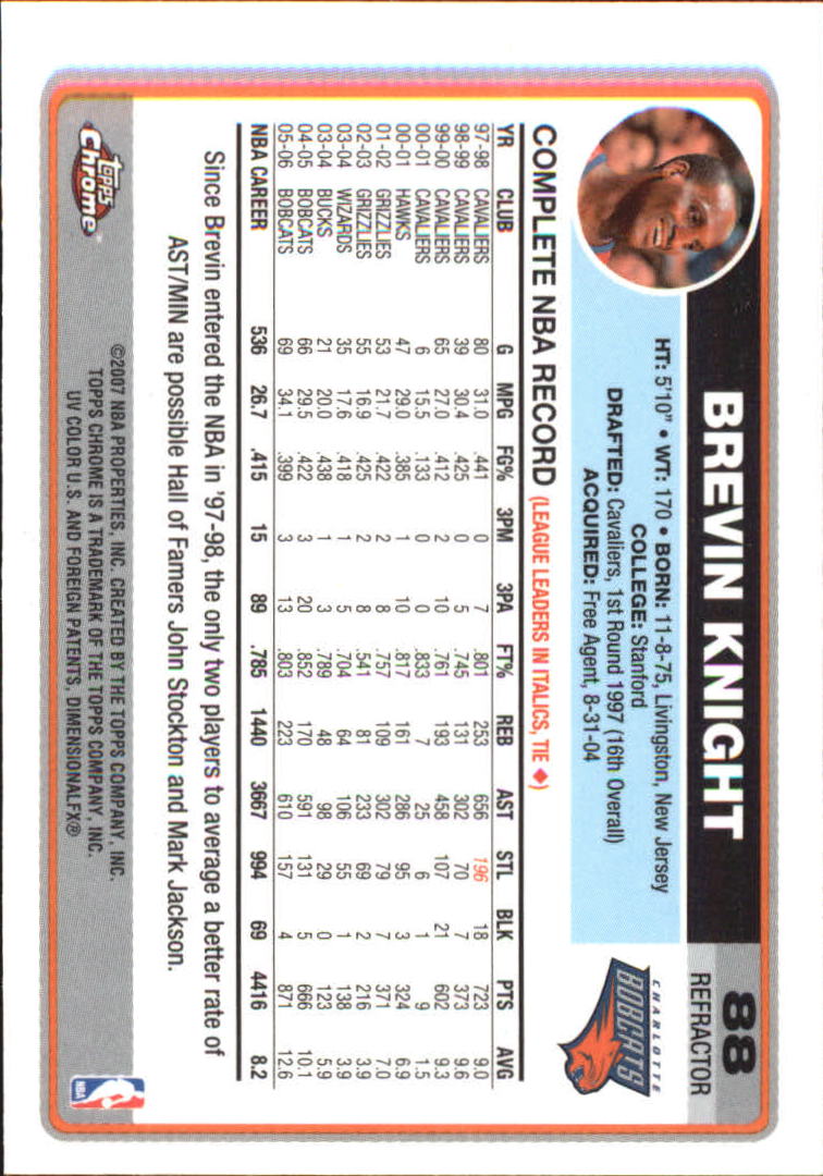 Tarjetas de inserción paralela ""Refractores"" de baloncesto cromadas Topps 2006-07 - Imagen 55 de 113
