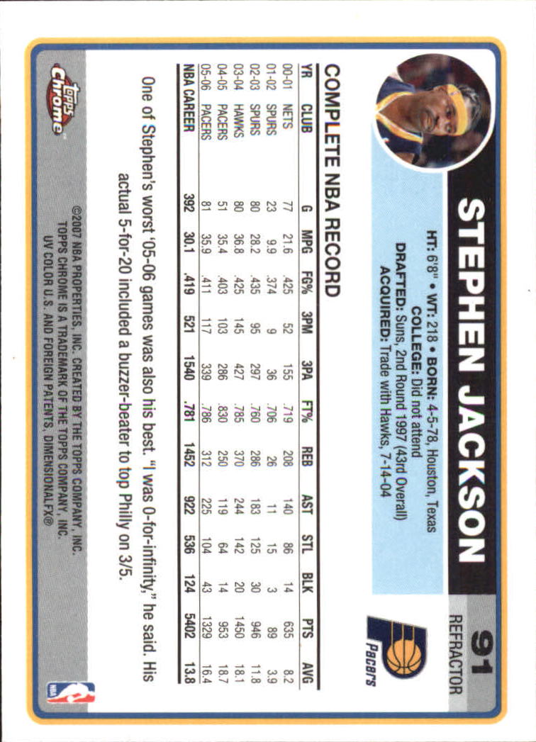 Tarjetas de inserción paralela ""Refractores"" de baloncesto cromadas Topps 2006-07 - Imagen 57 de 113