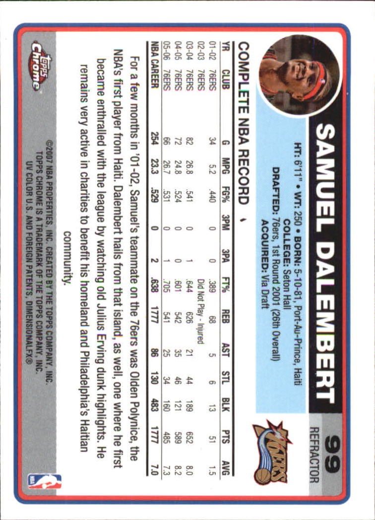 Tarjetas de inserción paralela ""Refractores"" de baloncesto cromadas Topps 2006-07 - Imagen 65 de 113