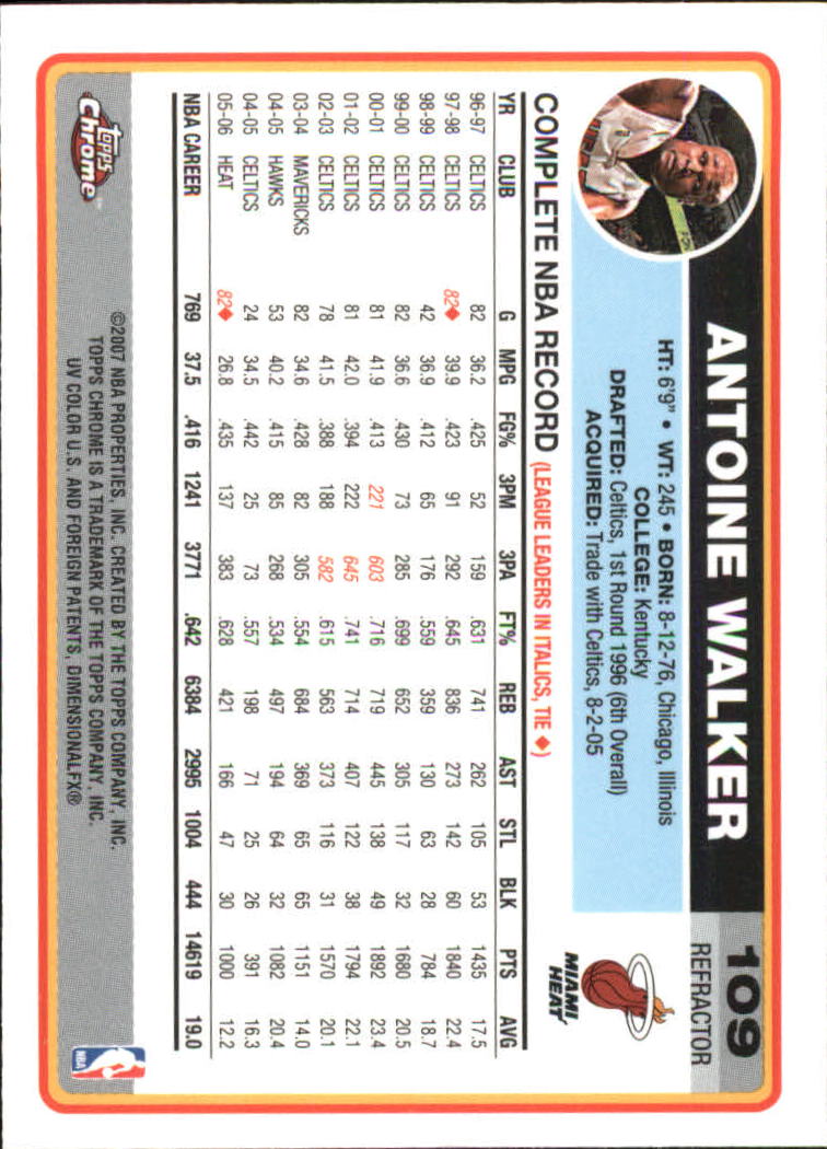 Tarjetas de inserción paralela ""Refractores"" de baloncesto cromadas Topps 2006-07 - Imagen 69 de 113
