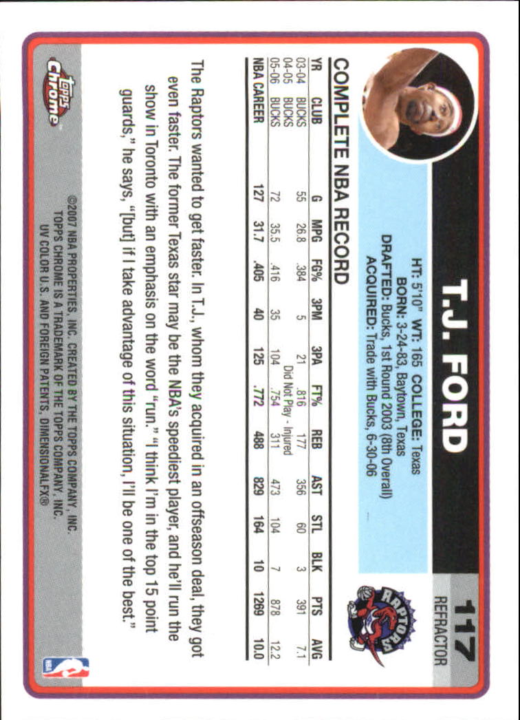 Tarjetas de inserción paralela ""Refractores"" de baloncesto cromadas Topps 2006-07 - Imagen 77 de 113