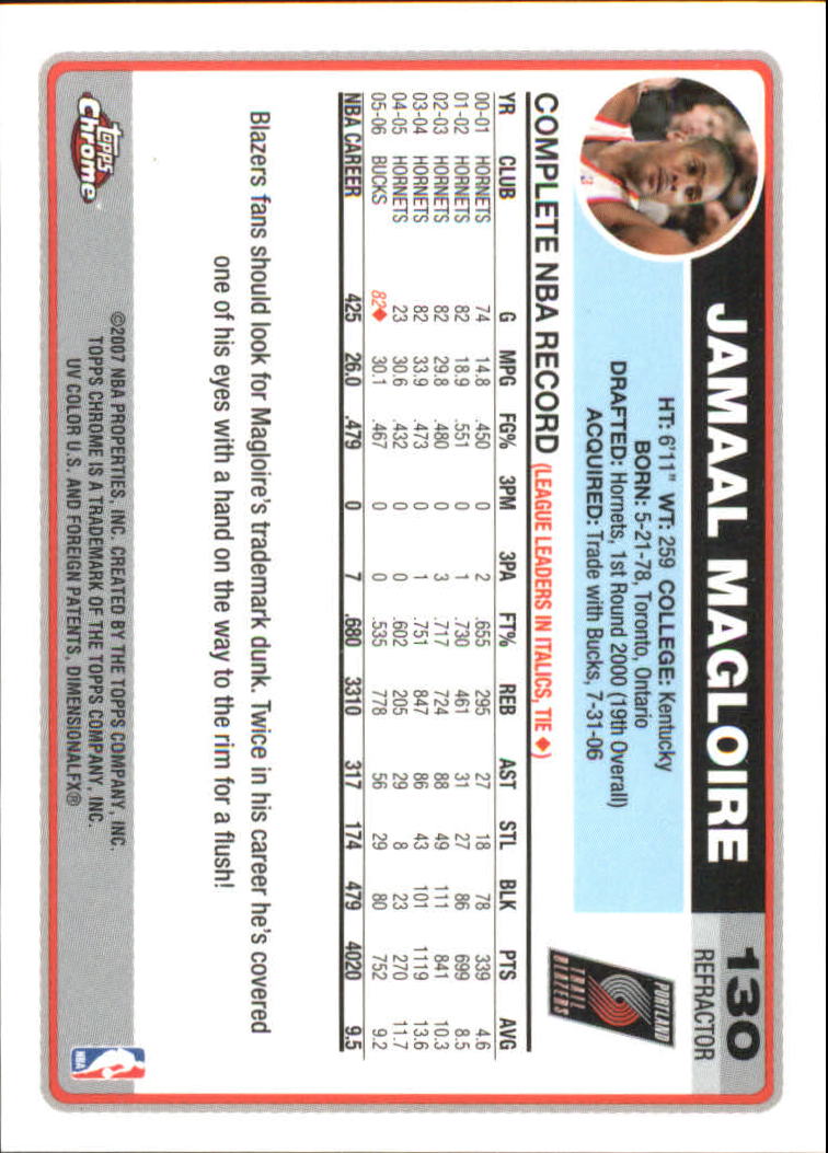 Tarjetas de inserción paralela ""Refractores"" de baloncesto cromadas Topps 2006-07 - Imagen 87 de 113