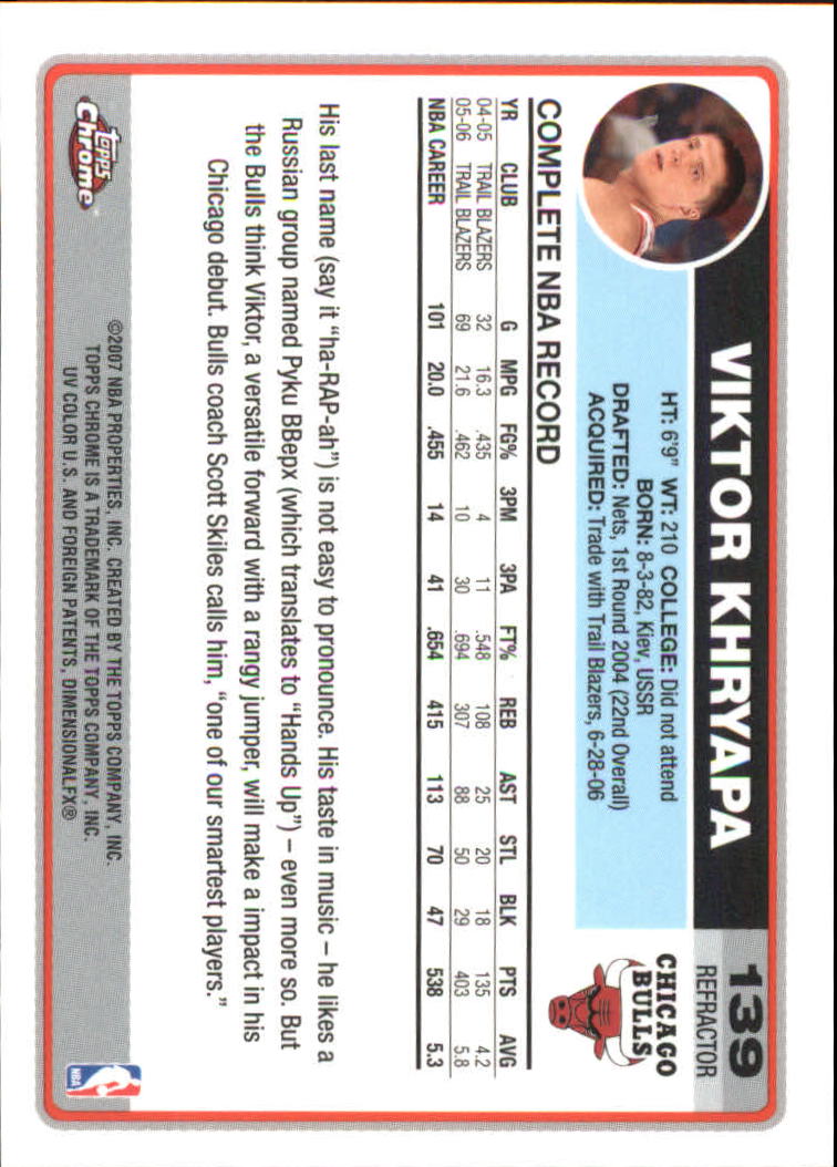 Tarjetas de inserción paralela ""Refractores"" de baloncesto cromadas Topps 2006-07 - Imagen 95 de 113