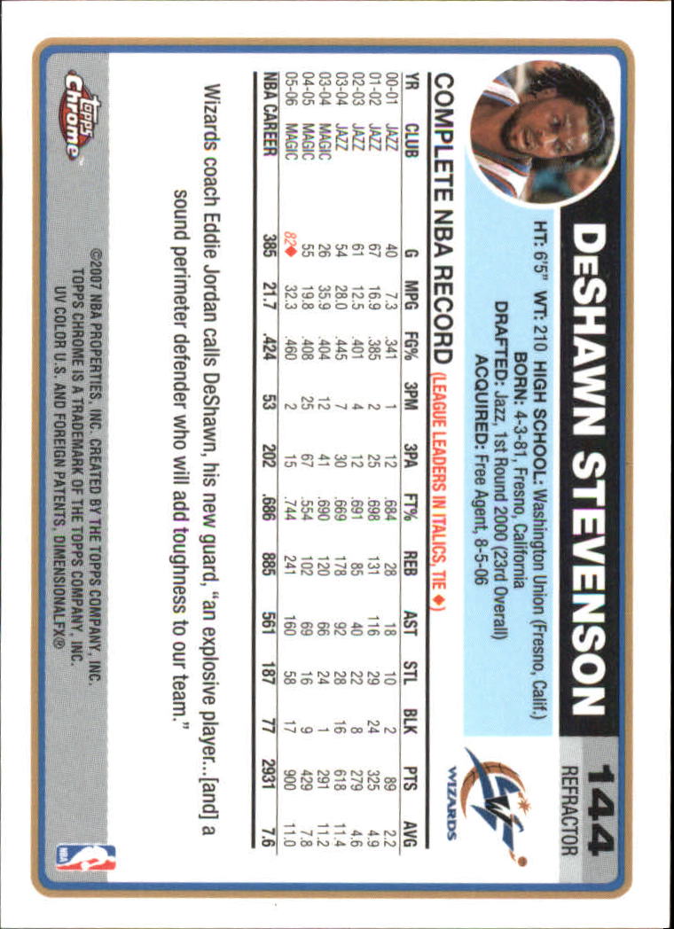 Tarjetas de inserción paralela ""Refractores"" de baloncesto cromadas Topps 2006-07 - Imagen 101 de 113