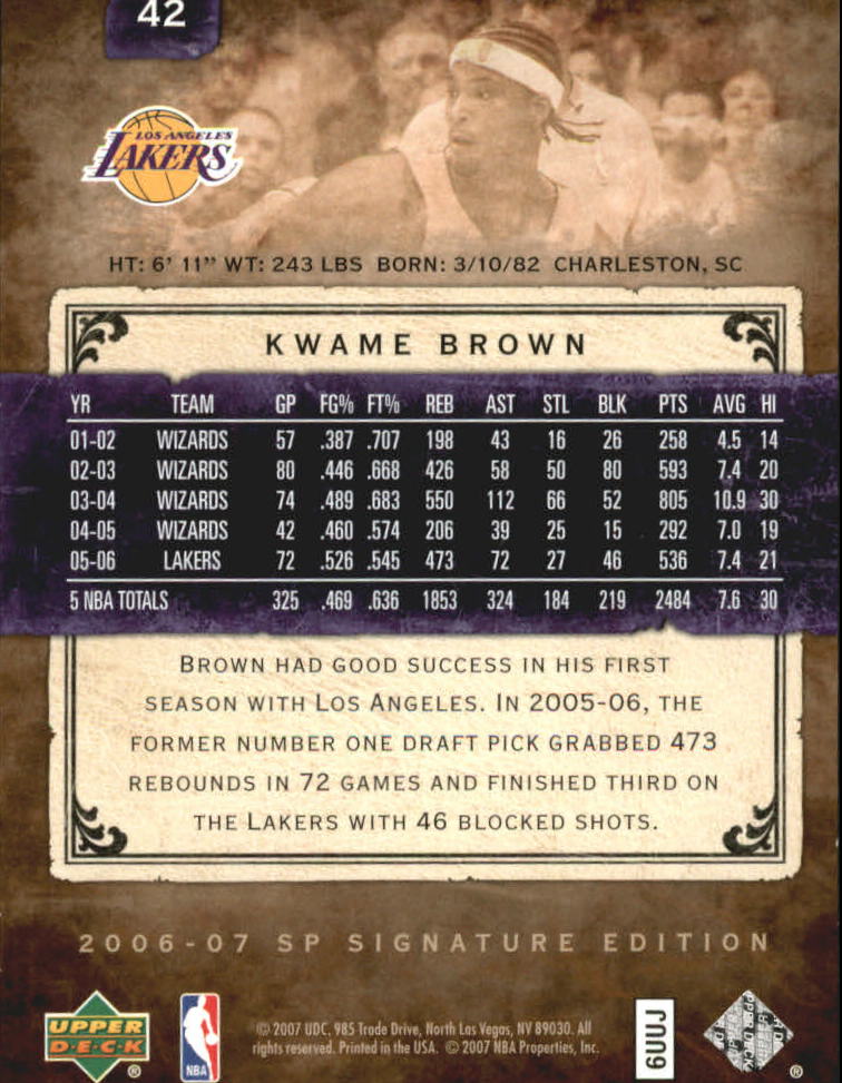 2006/2007 SP Signature Edition (Upper Deck) Basketball - Picture 19 of 51