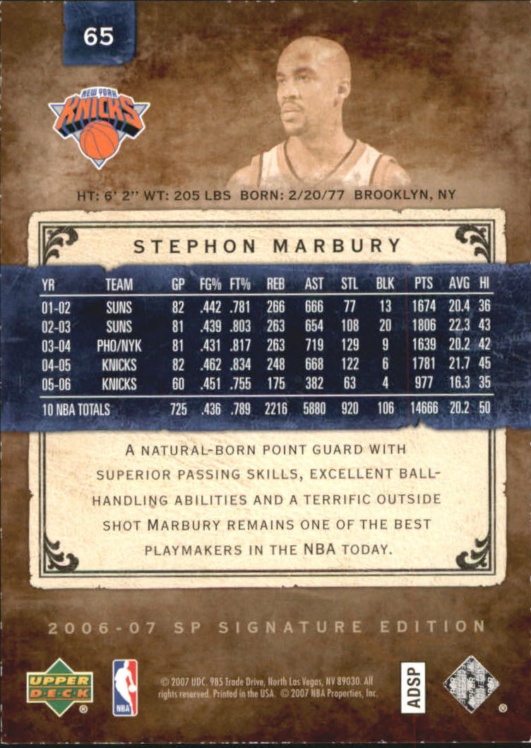 2006/2007 SP Signature Edition (Upper Deck) Basketball - Picture 29 of 51