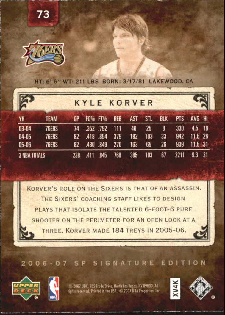 2006/2007 SP Signature Edition (Upper Deck) Basketball - Picture 31 of 51