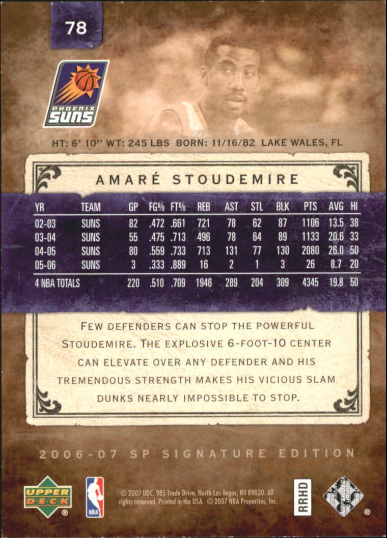 2006/2007 SP Signature Edition (Upper Deck) Basketball - Picture 35 of 51