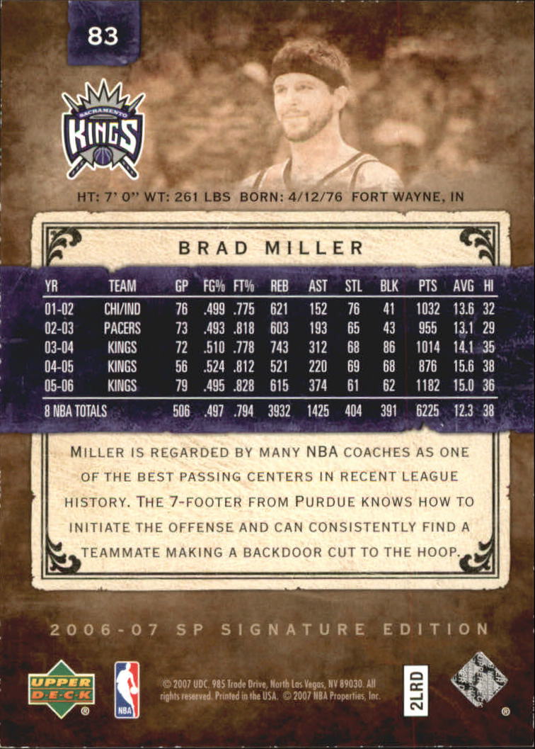 2006/2007 SP Signature Edition (Upper Deck) Basketball - Picture 37 of 51