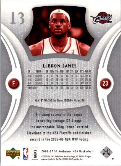 2006-07 SP Authentic Basketball Card Pick - Picture 27 of 195