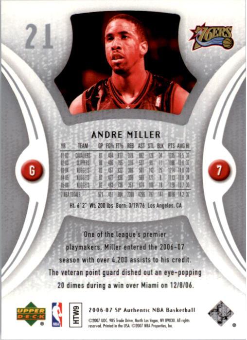 2006-07 SP Authentic Basketball Card Pick - Picture 43 of 195
