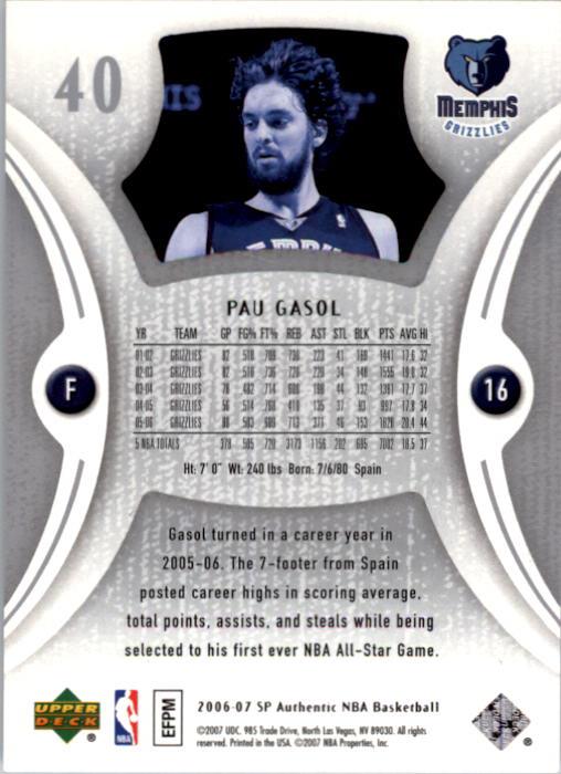 2006-07 SP Authentic Basketball Card Pick - Picture 81 of 195