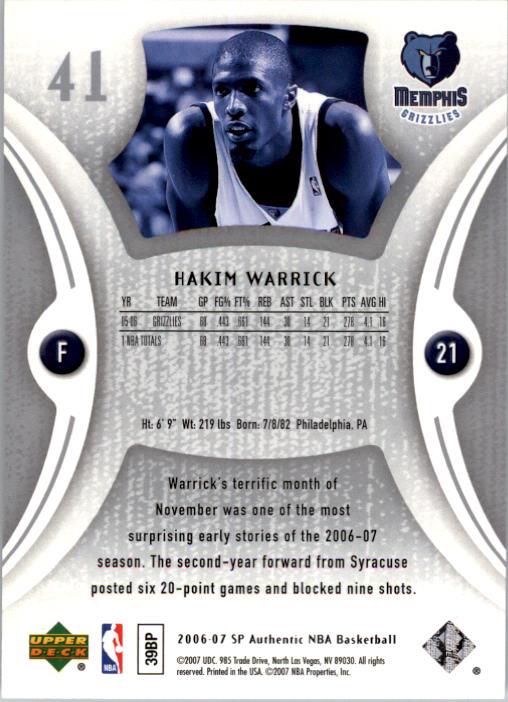 2006-07 SP Authentic Basketball Card Pick - Picture 83 of 195