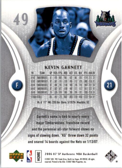 2006-07 SP Authentic Basketball Card Pick - Picture 99 of 195