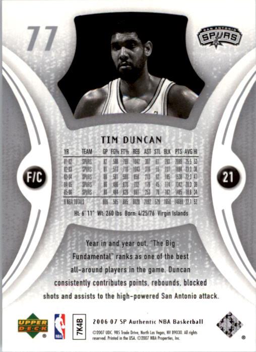 2006-07 SP Authentic Basketball Card Pick - Picture 155 of 195