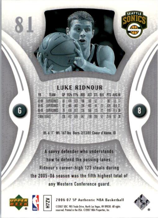 2006-07 SP Authentic Basketball Card Pick - Picture 163 of 195