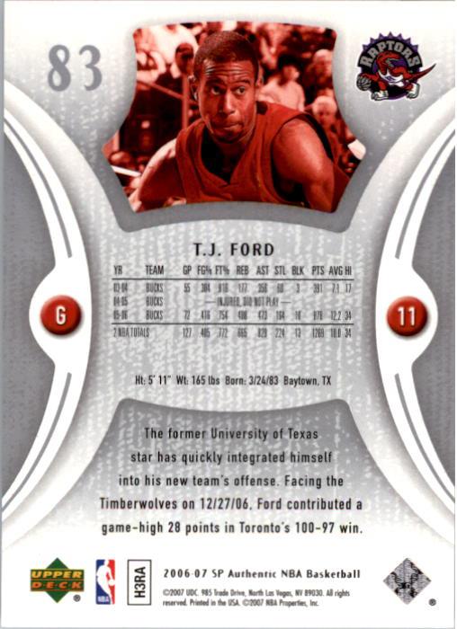 2006-07 SP Authentic Basketball Card Pick - Picture 167 of 195