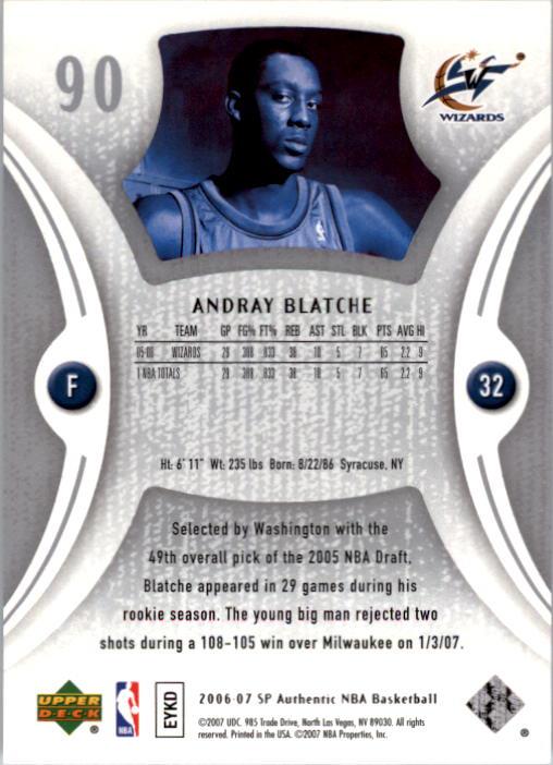 2006-07 SP Authentic Basketball Card Pick - Picture 181 of 195
