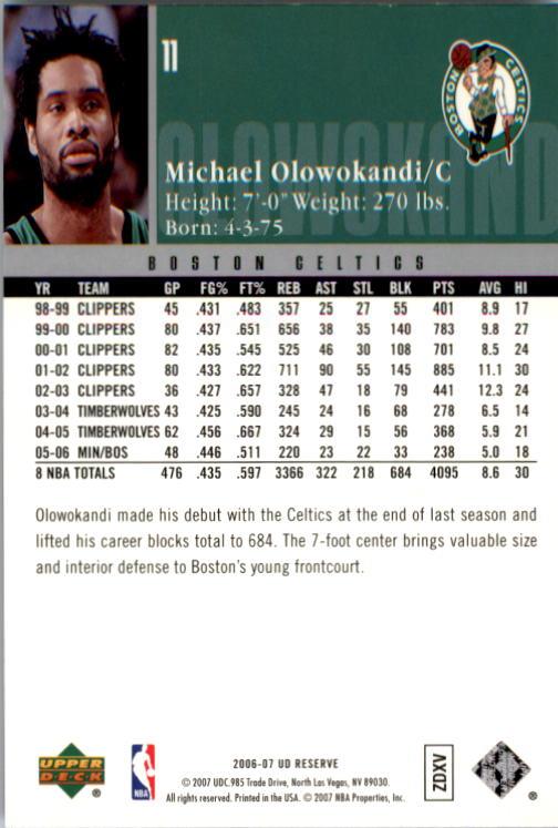2006/2007 UD Reserve (Upper Deck) Basketball - Picture 127 of 131