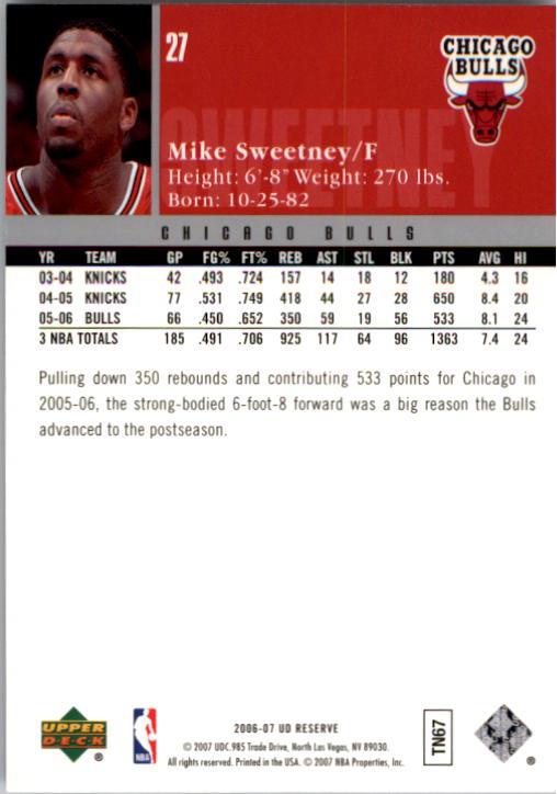 2006/2007 UD Reserve (Upper Deck) Basketball - Picture 111 of 131