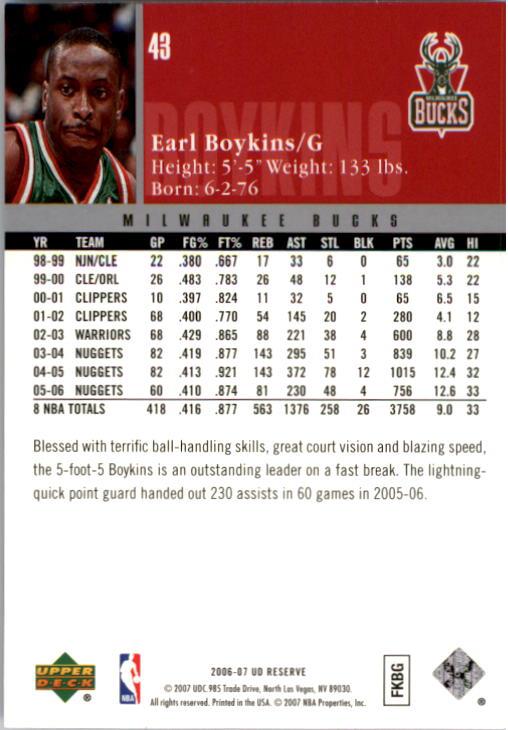 2006/2007 UD Reserve (Upper Deck) Basketball - Picture 99 of 131