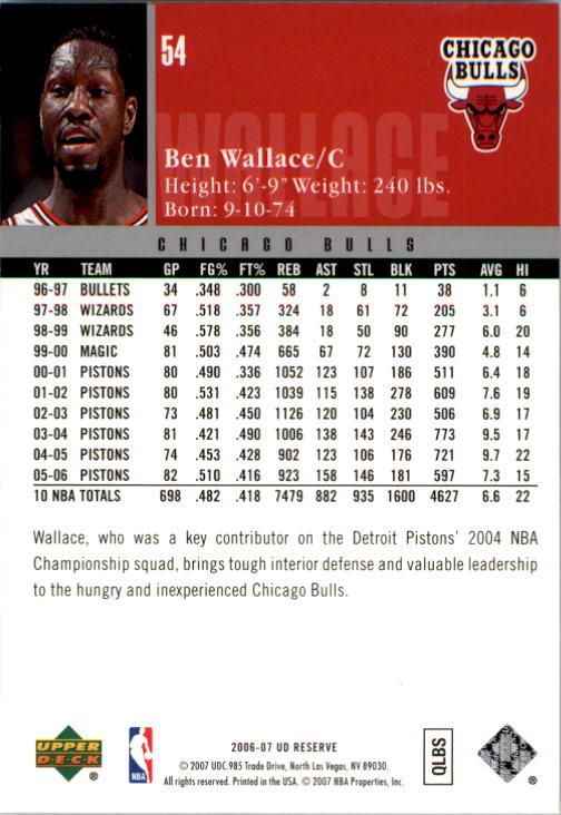 2006/2007 UD Reserve (Upper Deck) Basketball - Picture 93 of 131