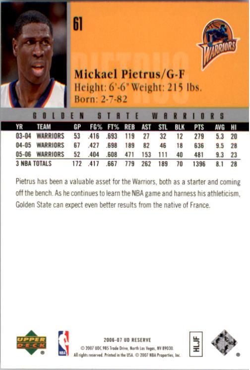 2006/2007 UD Reserve (Upper Deck) Basketball - Picture 89 of 131
