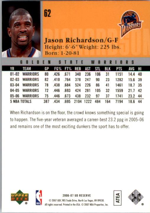 2006/2007 UD Reserve (Upper Deck) Basketball - Picture 87 of 131