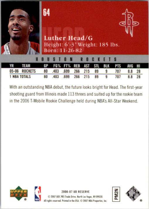 2006/2007 UD Reserve (Upper Deck) Basketball - Picture 85 of 131