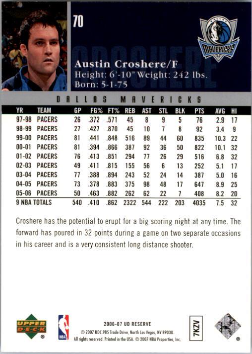 2006/2007 UD Reserve (Upper Deck) Basketball - Picture 83 of 131