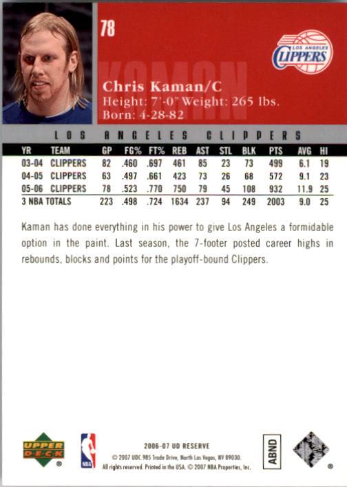 2006/2007 UD Reserve (Upper Deck) Basketball - Picture 79 of 131