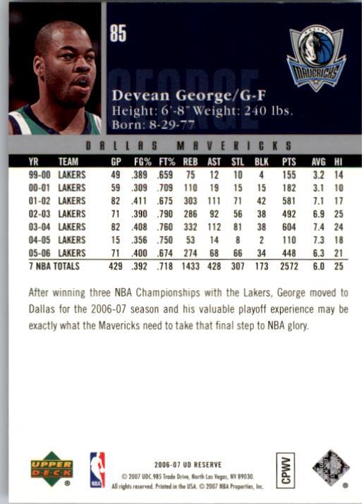 2006/2007 UD Reserve (Upper Deck) Basketball - Picture 77 of 131