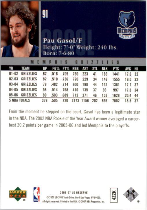 2006/2007 UD Reserve (Upper Deck) Basketball - Picture 73 of 131