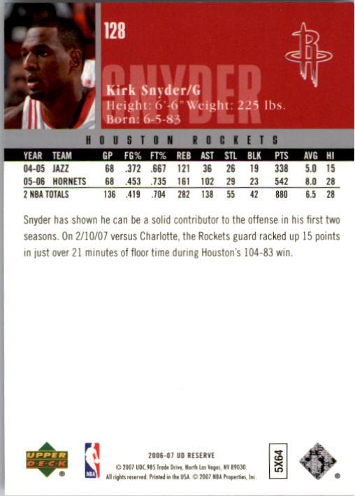 2006/2007 UD Reserve (Upper Deck) Basketball - Picture 57 of 131