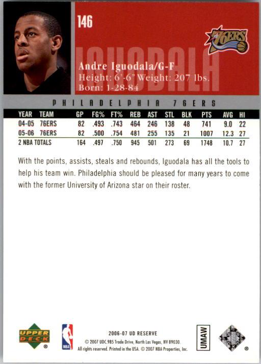 2006/2007 UD Reserve (Upper Deck) Basketball - Picture 47 of 131