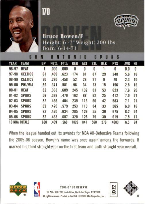 2006/2007 UD Reserve (Upper Deck) Basketball - Picture 33 of 131