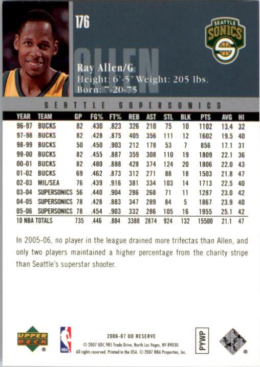 2006/2007 UD Reserve (Upper Deck) Basketball - Picture 27 of 131