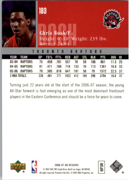 2006/2007 UD Reserve (Upper Deck) Basketball - Picture 21 of 131