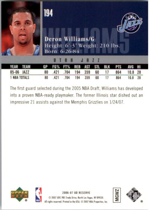 2006/2007 UD Reserve (Upper Deck) Basketball - Picture 13 of 131
