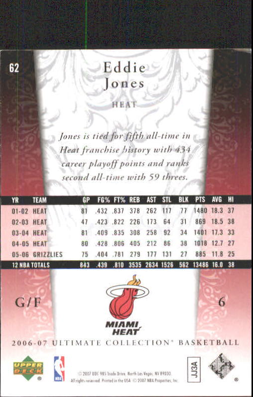 2006/2007 Ultimate Collection (Upper Deck) Basketball - Picture 65 of 111