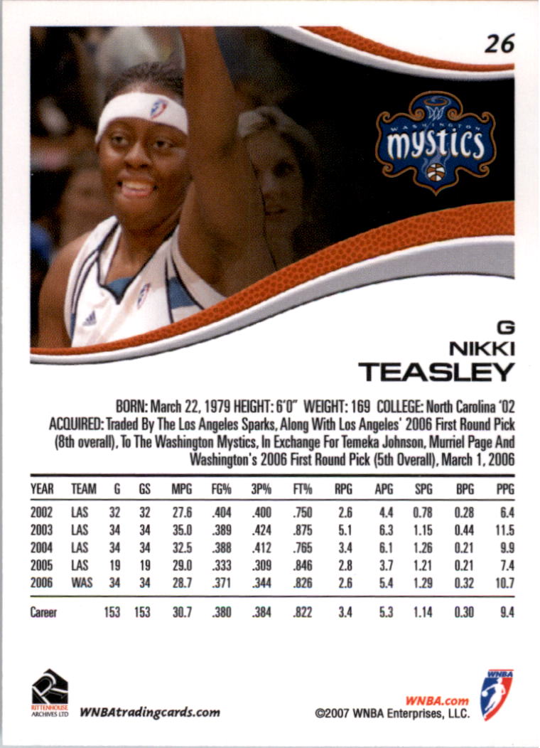 B0492- 2007 WNBA Basketball Card #s 1-90 +Inserts -You Pick- 15+ FREE US SHIP