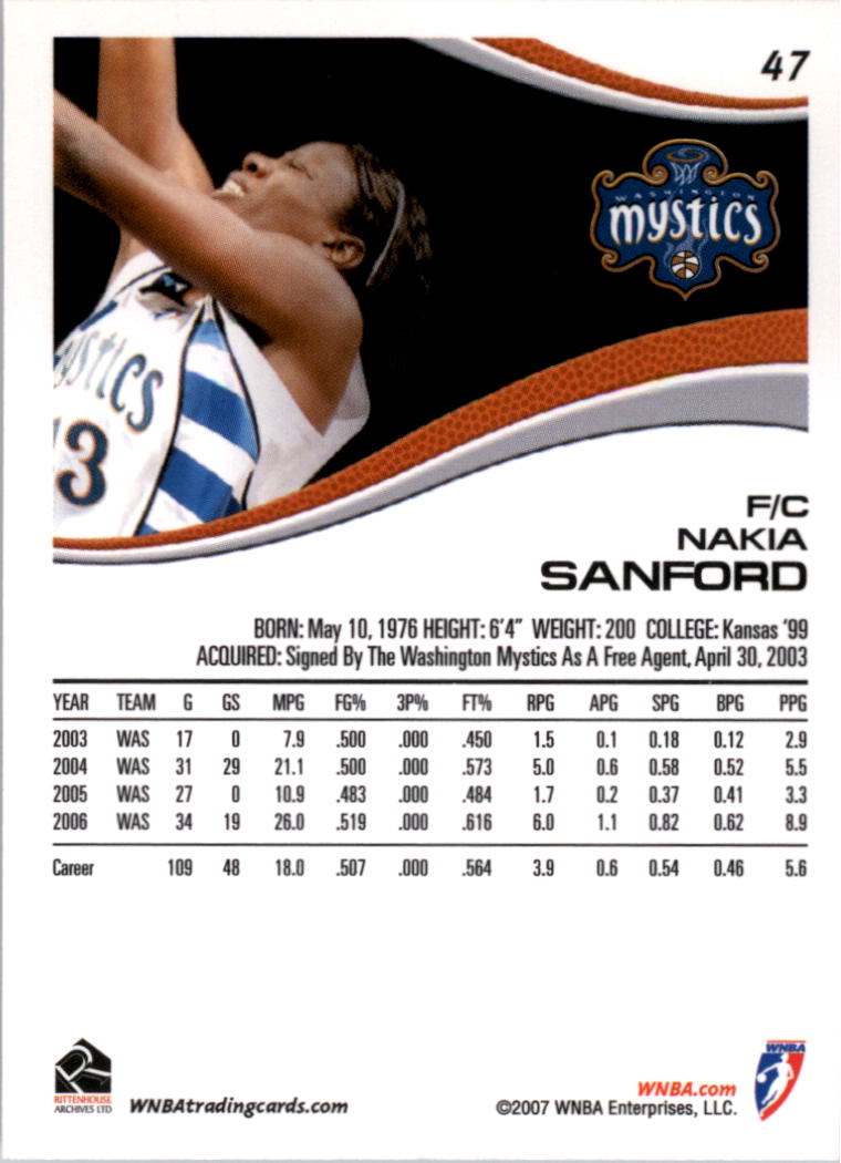 B0492- 2007 WNBA Basketball Card #s 1-90 +Inserts -You Pick- 15+ FREE US SHIP