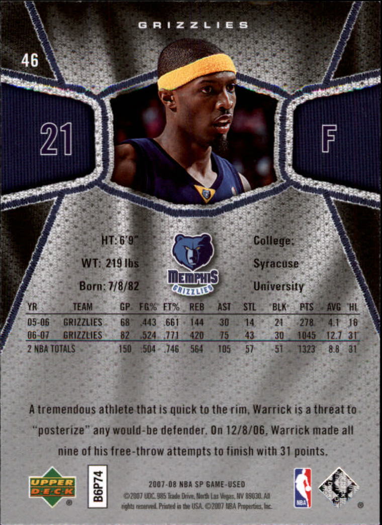 2007/2008 SP Game Used (Upper Deck) Basketball - Picture 117 of 143