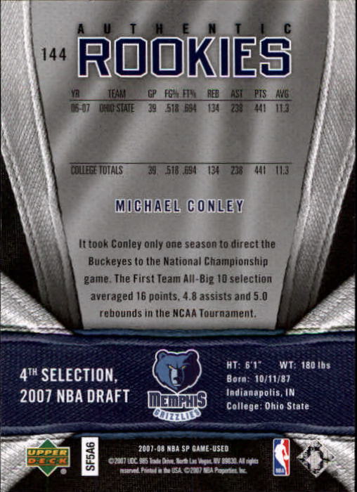 2007/2008 SP Game Used (Upper Deck) Basketball - Picture 85 of 143