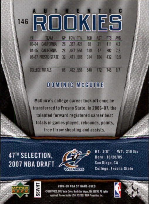 2007/2008 SP Game Used (Upper Deck) Basketball - Picture 83 of 143