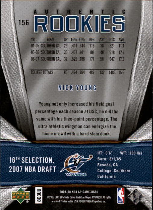 2007/2008 SP Game Used (Upper Deck) Basketball - Picture 67 of 143