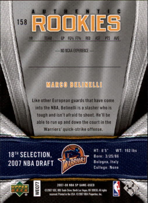 2007/2008 SP Game Used (Upper Deck) Basketball - Picture 65 of 143